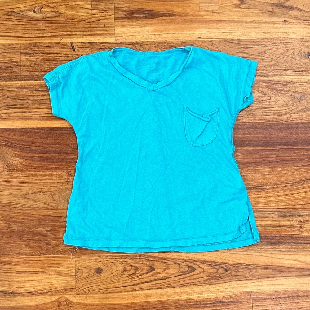 Kids Ragdoll & Rockets V Neck Pocket Tee Size 4
